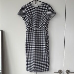 JCrew checkered midi dress